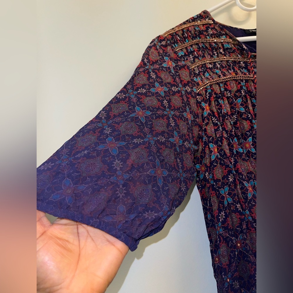 ANTHROPOLOGIE- Tanvi Kedia Corinna Tunic Dress Boho Beaded Tassel Mini - Picture 12 of 16